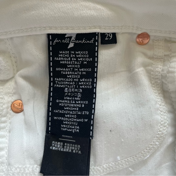 7 For All Mankind Clean White Mid-Rise Gwenevere Skinny Ankle Jeans Size 29 - Picture 9 of 9